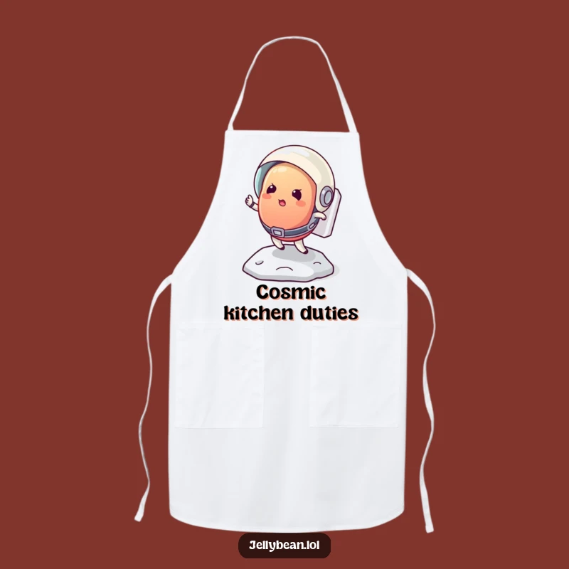 Funny Astronaut Jelly Bean Moon Bounce Apron: Hilarious Kitchen Cosmic Veggie Bib