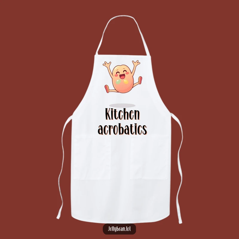 Funny Jelly Bean Cartwheel Apron: Cook with Cheer! Energetic Bean Kitchen Gear. A fun gift.