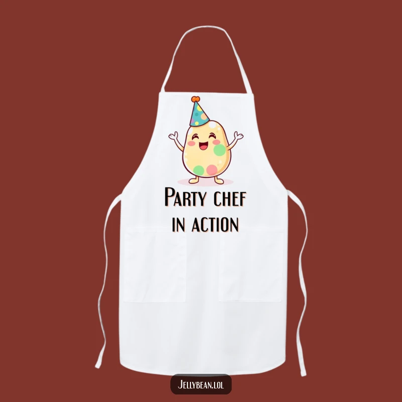Funny Jelly Bean Party Hat Apron - Cheerful Chef, Kitchen Fun Gift