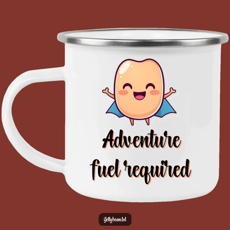 Funny Jelly Bean Hero Camping Mug: Adventure Fuel for Your Inner Hero