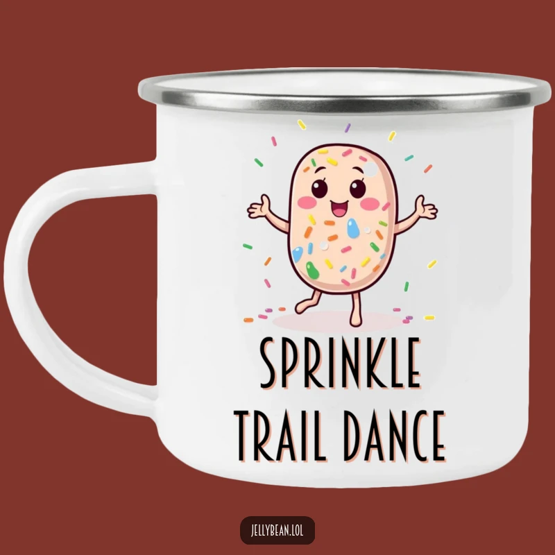 Funny Dancing Jelly Bean Camping Mug: Durable Cup for Sprinkle Adventures
