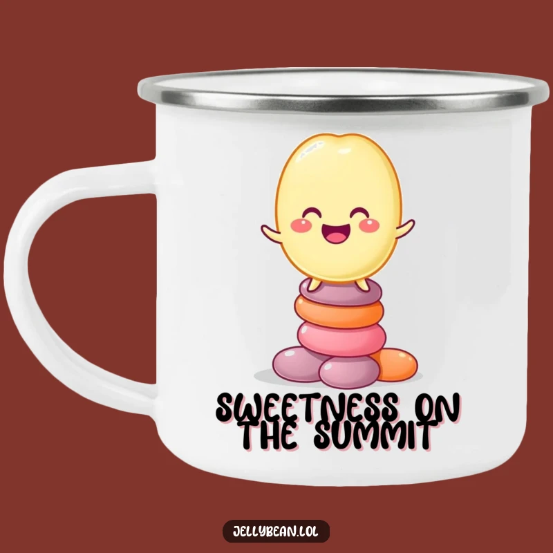 Funny Jelly Bean Campfire Candy Stack Mug: Adventure & Humor