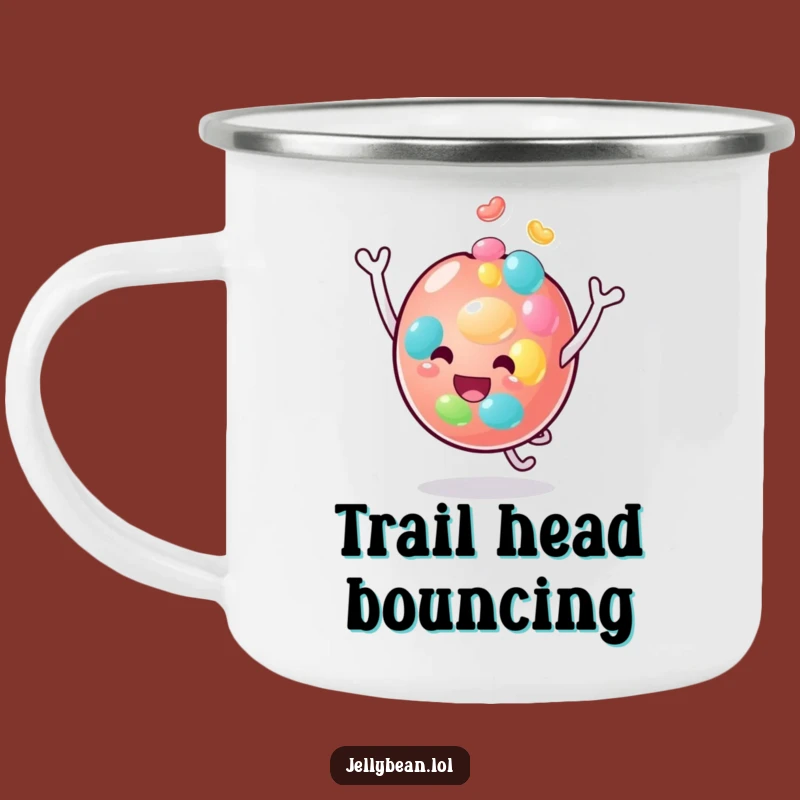 Funny Jelly Bean Head Bounce Camping Mug: Durable and Hilarious Character Outdoor Gift