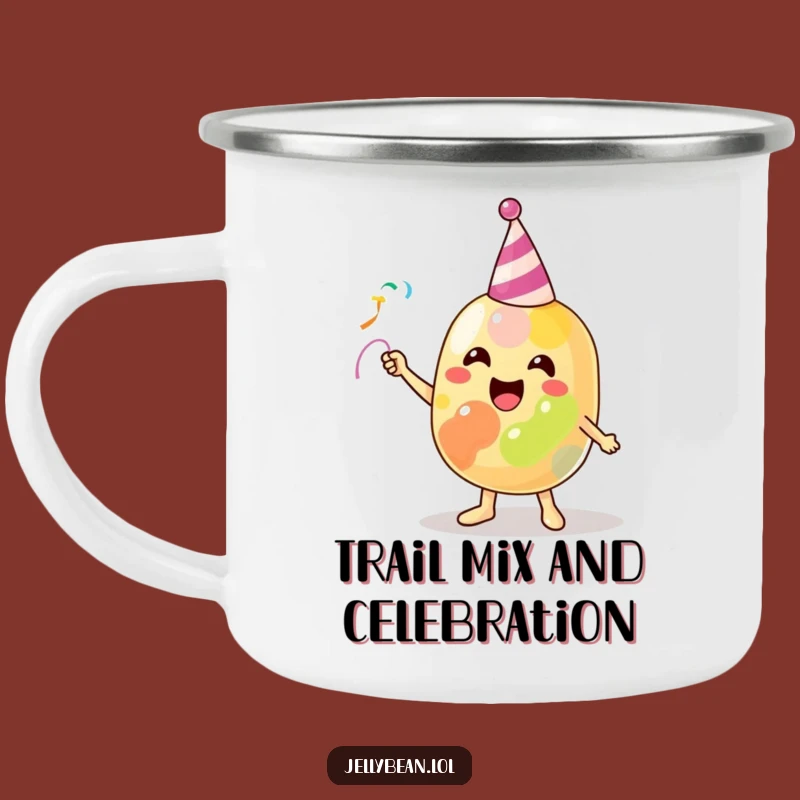 Funny Jelly Bean Party Camping Mug: Adventure with Festive Cheer!