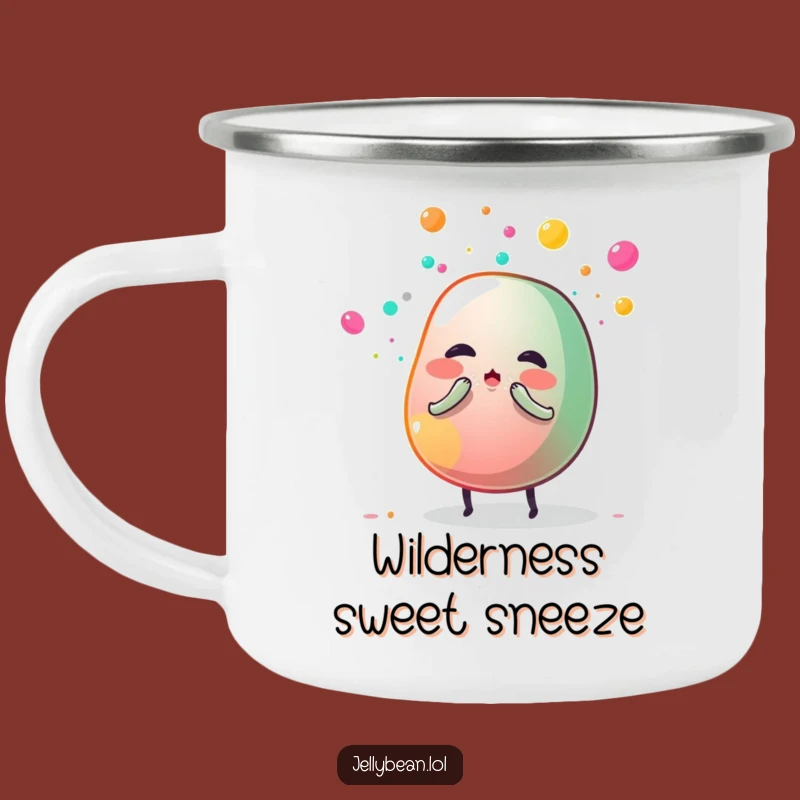 Funny Jelly Bean Sneeze Camping Mug: Adventure Dust
