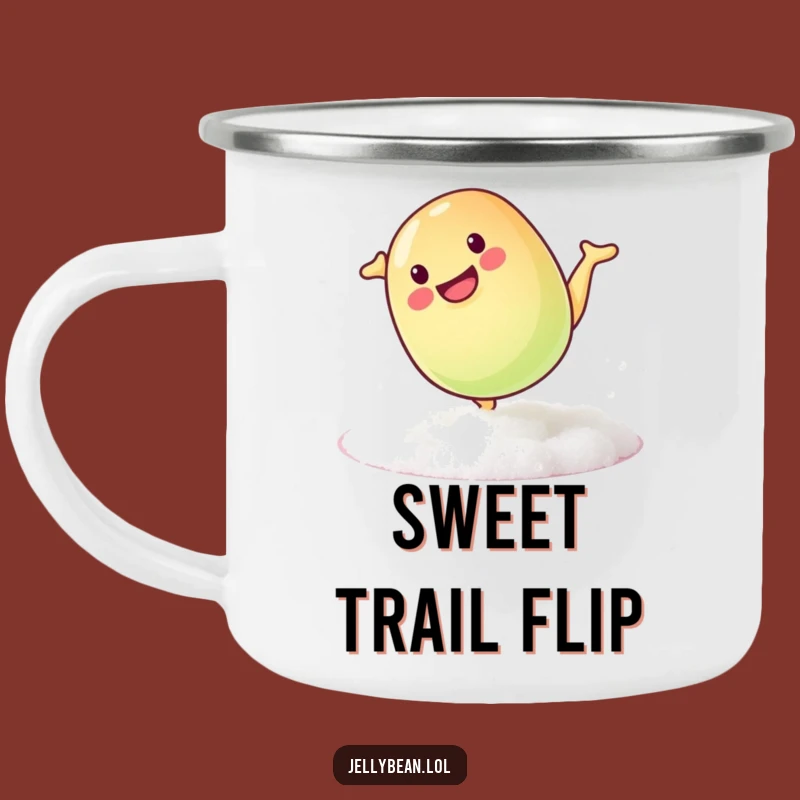 Funny Mischievous Jelly Bean Somersault Camping Mug: Outdoor Playful Candy Cup