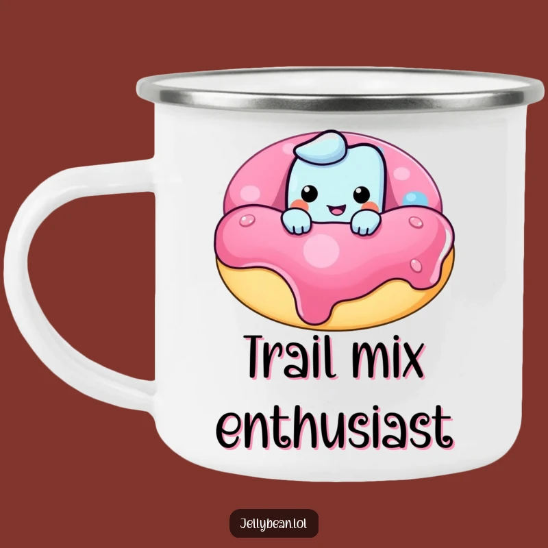 Durable Funny Jelly Bean Donut Camping Mug: Enjoy Mischief Outdoors - A Perfect Funny Gift!