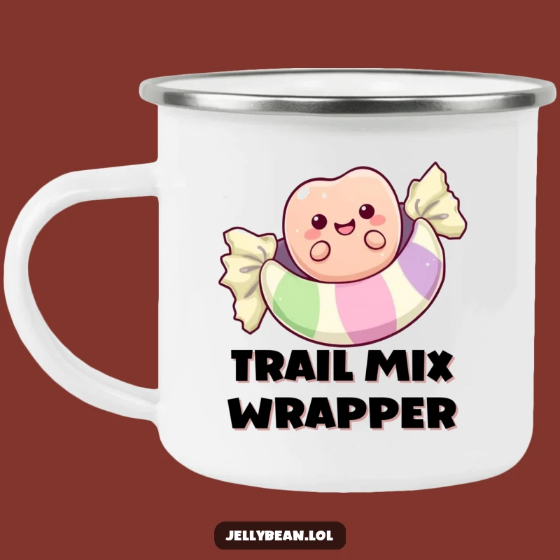 Funny Jelly Bean Wrapper Float Camping Mug: Sweet Adventures Ahead