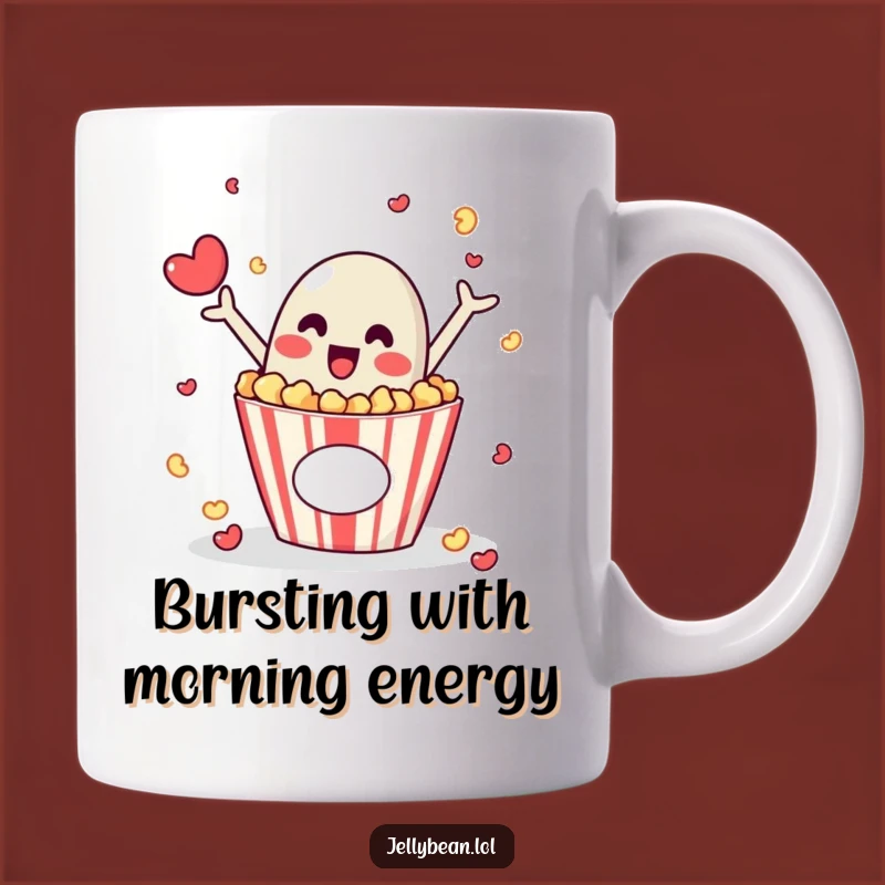 Funny Popcorn Jelly Bean Mug - Bursting with Excitement Gift!