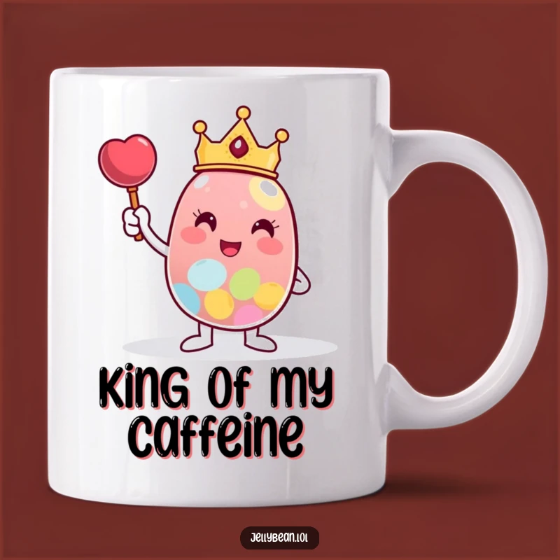 Funny King Jelly Bean Crown Mug: Celebrate Your Sweet Victories!