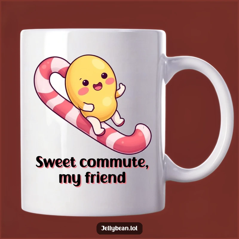 Funny Candy Cane Rider Jelly Bean Mug: Sweet Joy for a Perfect Funny Gift