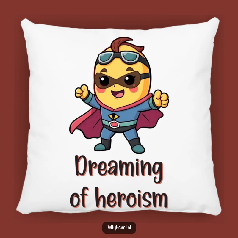 Funny Superhero Jelly Bean Pillow - Cozy Heroic Comfort