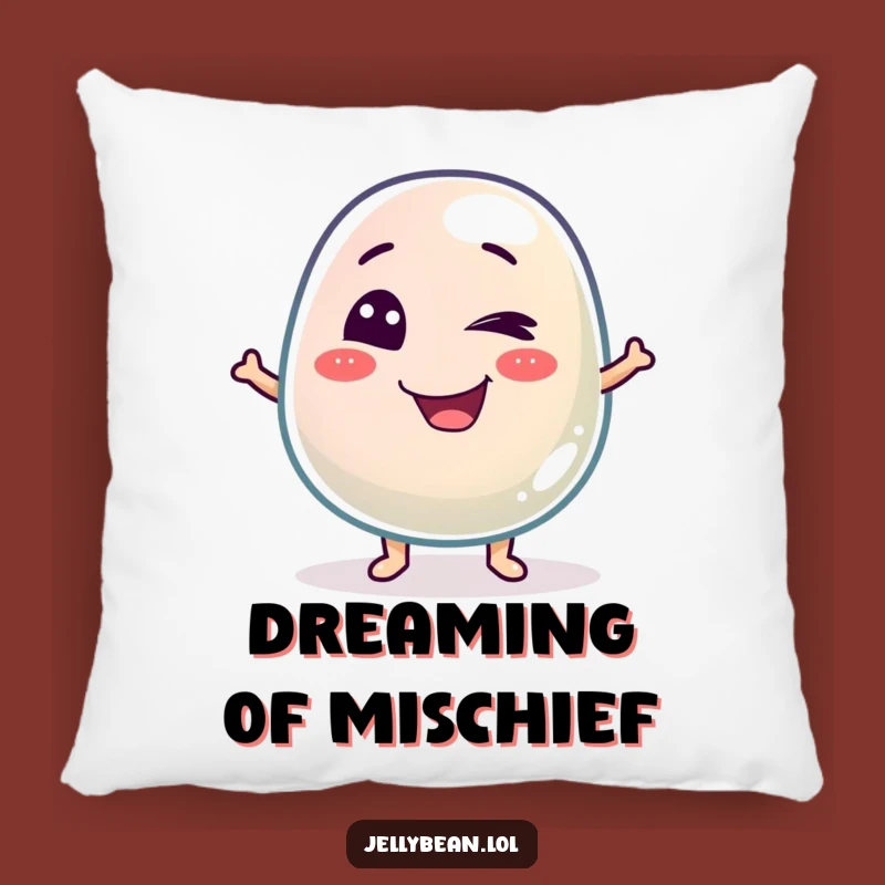 Funny Winking Jelly Bean Pillow: Cuddle Up with this Playful Character