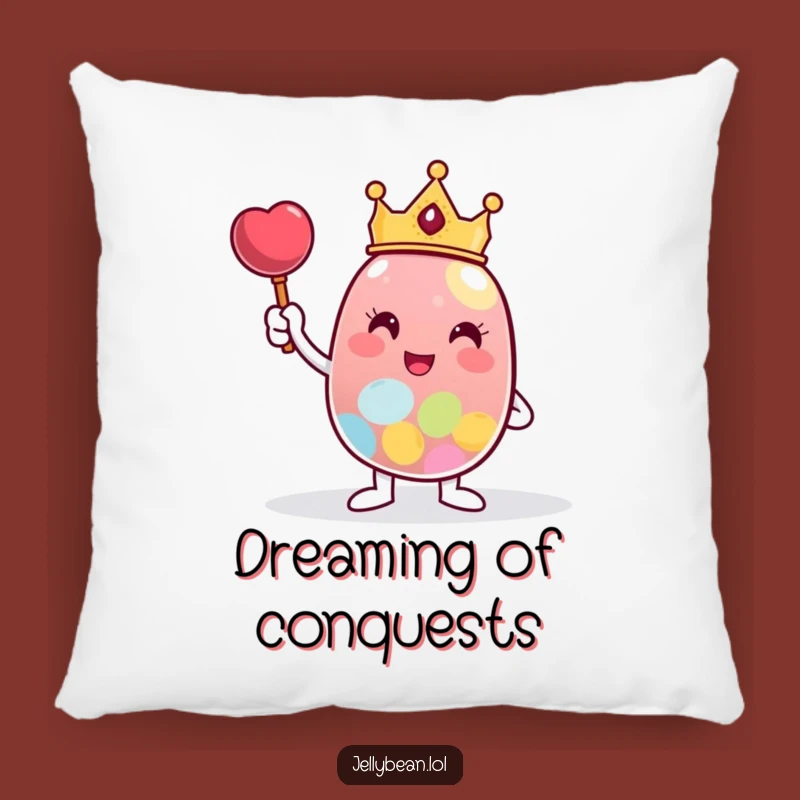Funny Crowned Jelly Bean Pillow: Snuggle Up with Sweet Royalty!