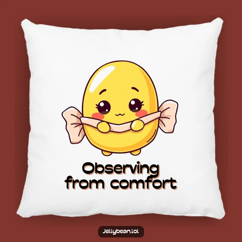 Funny Curious Jelly Bean Pillow: Cozy Up with Sweet Intrigue