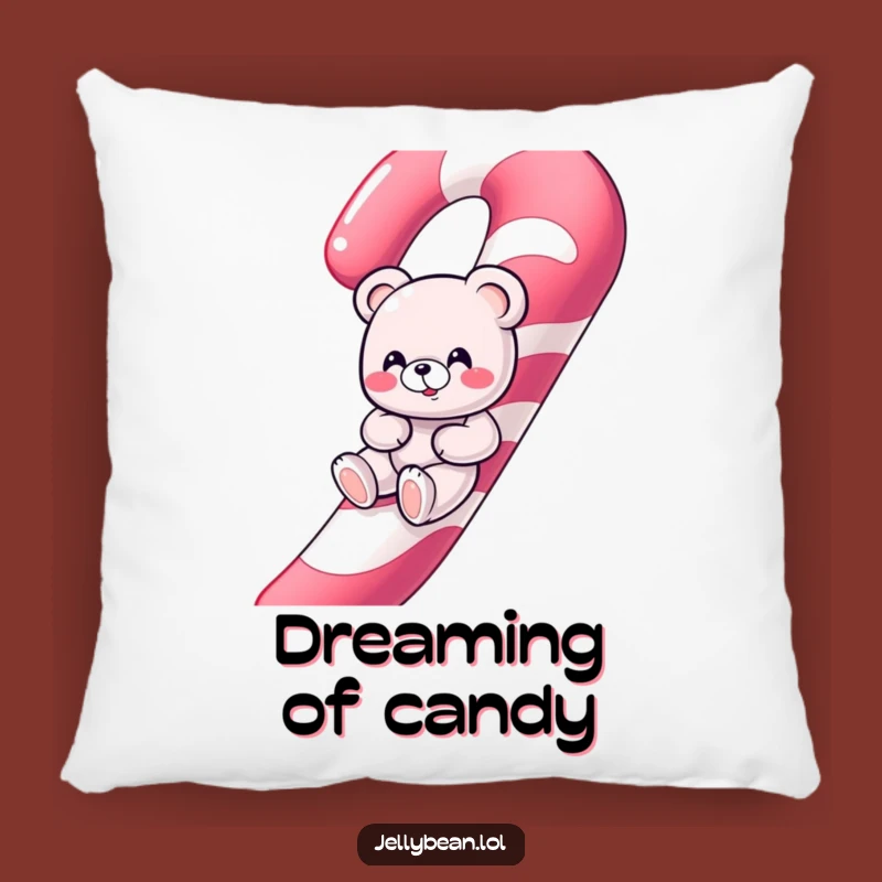 Funny Gummy Bear Candy Cane Pillow - Giggling Sweet Comfort