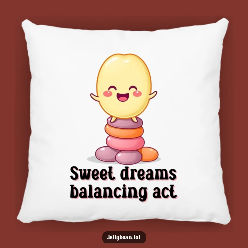 Funny Jelly Bean Candy Stack Pillow: Comfy Humor for Sweet Dreams