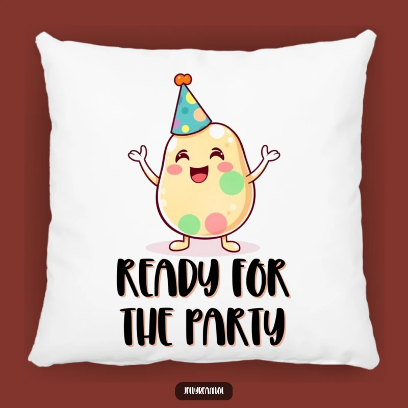 Funny Jelly Bean Party Hat Pillow - Cozy Cheerful Accent, Gift Idea
