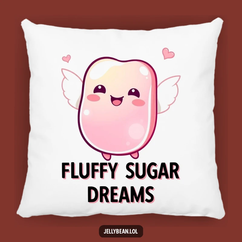 Funny Jubilant Jelly Bean Wings Pillow: Comfy Flying Candy Accent Pillow
