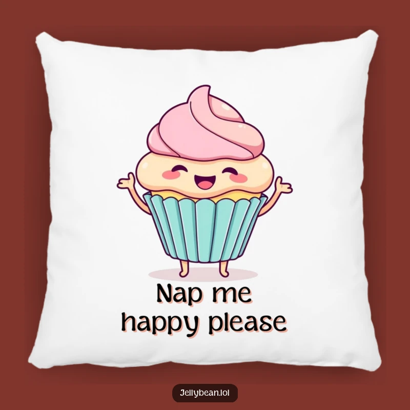 Funny Cupcake Wiggle Pillow: Cozy Excited Character Comfort for Humorous Gifts