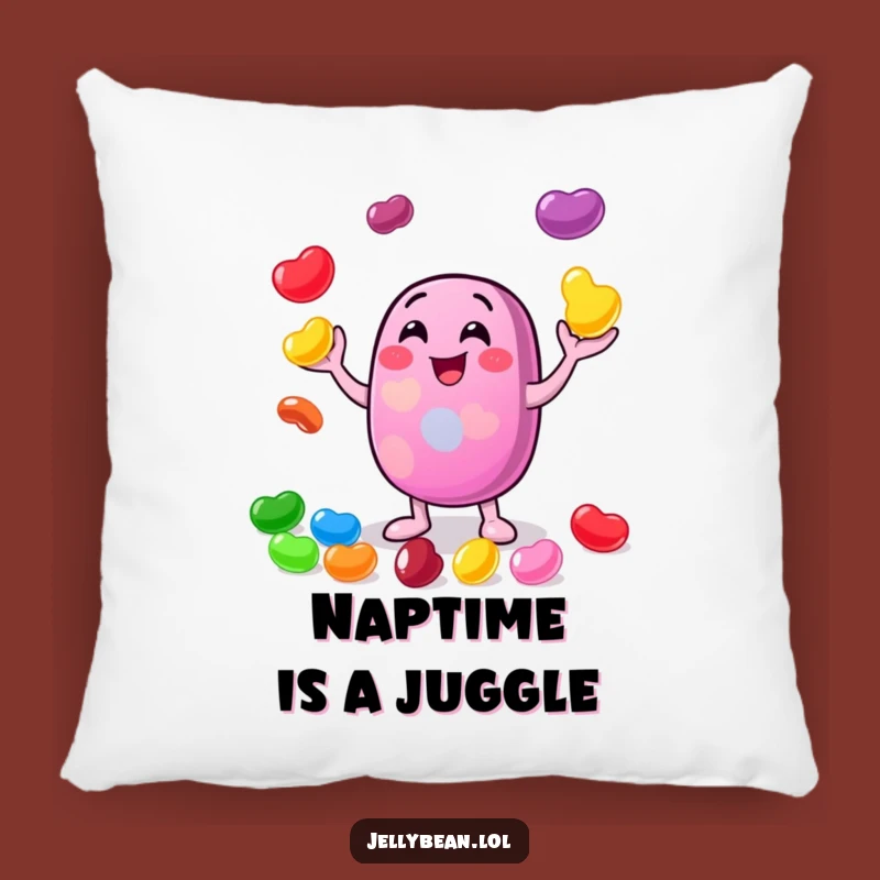 Funny Juggling Jelly Bean Pillow - Cozy Cushion for Playful Comfort and Cheerful Vibes