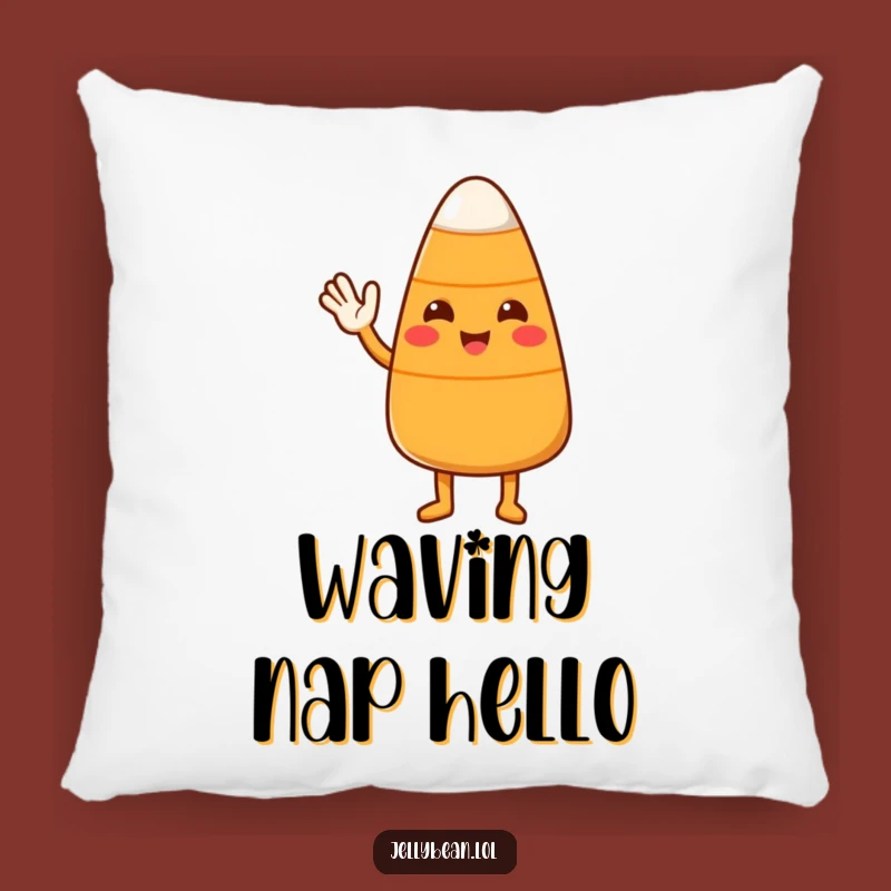 Funny Candy Corn Wave Pillow: Cute Character's Friendly Comfy Gift