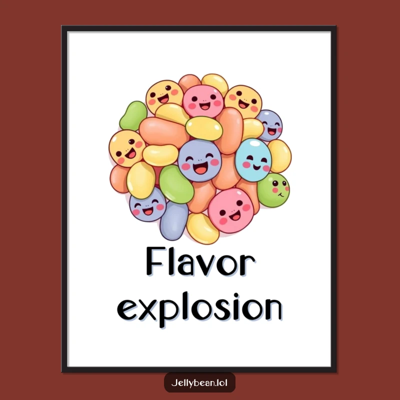 Funny Tumbling Jelly Beans Digital Art: Vibrant & Hilarious Candy Print