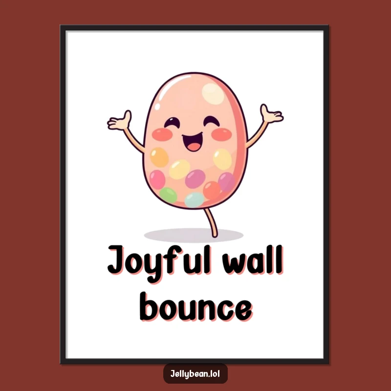 Funny Jelly Bean Dance Digital Art: Cheerful Character's Happy Decor Gift