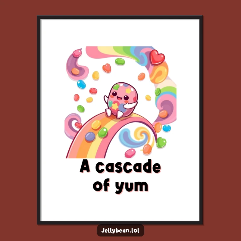 Funny Jelly Bean Rainbow Digital Art: Instant Whimsical Joy for Your Walls!