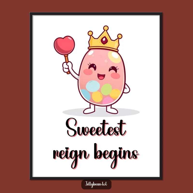 Funny King Jelly Bean Digital Art: Crown Your Walls with Sweet Victory!