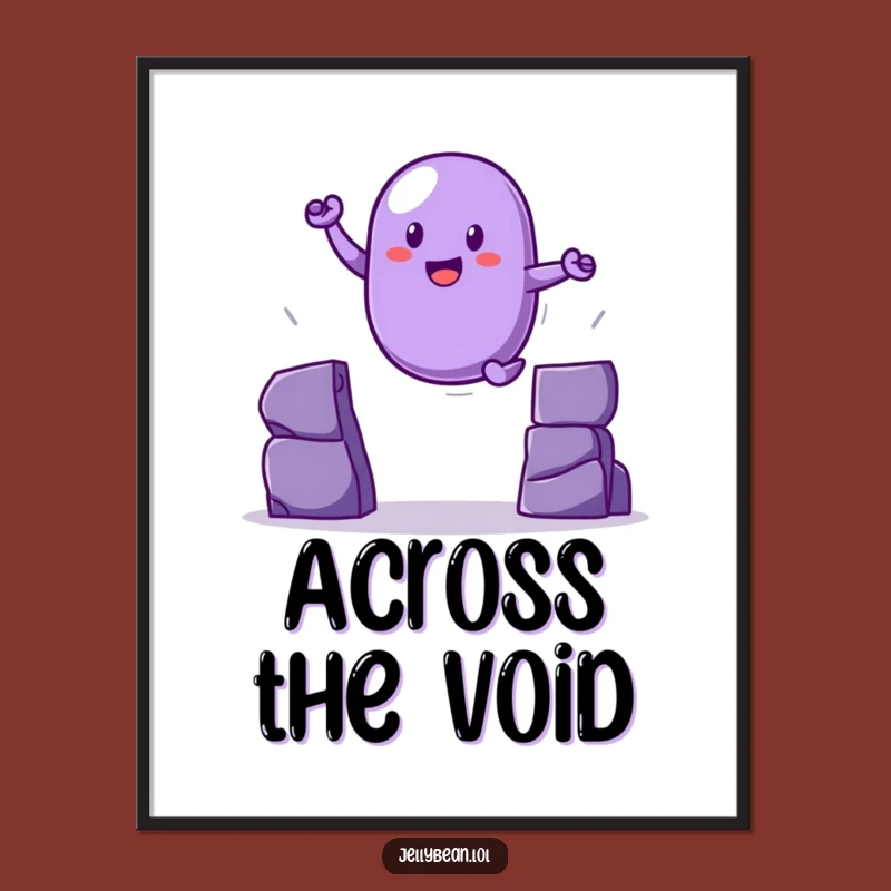 Funny Leaping Jelly Bean Digital Print: Instant Action for Your Walls