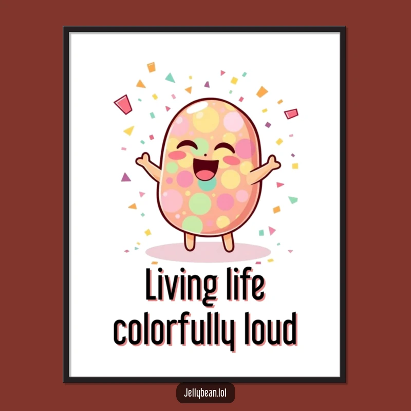 Funny Jelly Bean Confetti Digital Art - Hilarious Laughing Character Print for Instant Joyful Decor