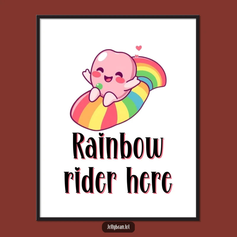 Funny Rainbow Slider Jelly Bean Digital Art: Instant Joyful Decor
