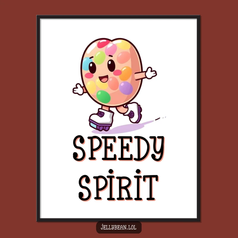 Funny Roller Skate Jelly Bean Digital Art: Instant Playful Decor