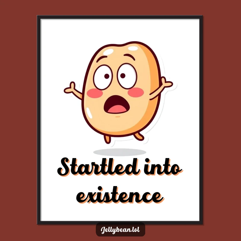 Dynamic Funny Surprised Jelly Bean Digital Print: Instant Shock, Amazing Funny Gift