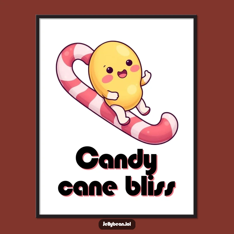Vibrant Funny Candy Cane Rider Jelly Bean Digital Print: Instant Sweetness, Amazing Funny Gift