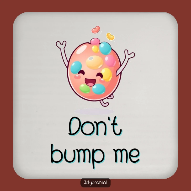 Funny Jelly Bean Head Bounce Coaster: Humorous Character Protection for Surfaces Gift