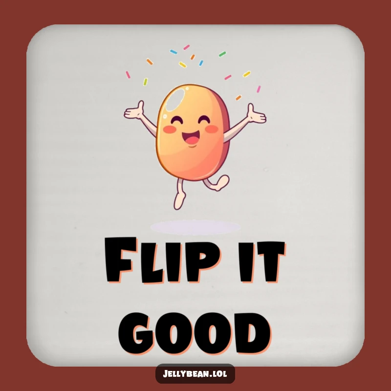 Funny Jelly Bean Cartwheel Drink Coaster: Protect Surfaces Hilariously