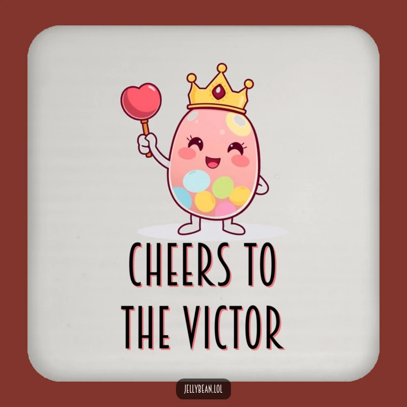 Funny Crowned Jelly Bean Coasters: Protect Your Table with Royal Flair!