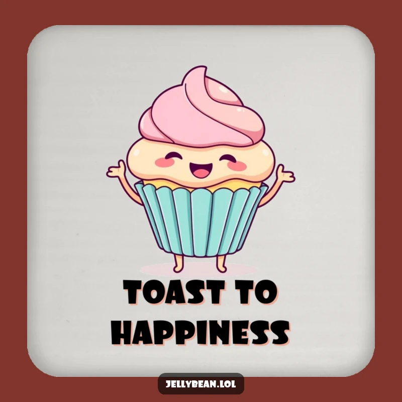 Funny Cupcake Wiggle Coaster: Excited Character Protection for Surfaces Gifts