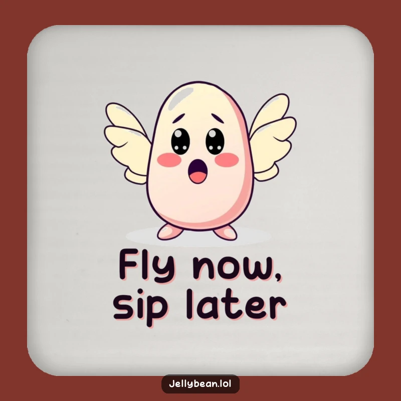 Funny Flying Jelly Bean Coaster: Protect Surfaces with This Surprised Character