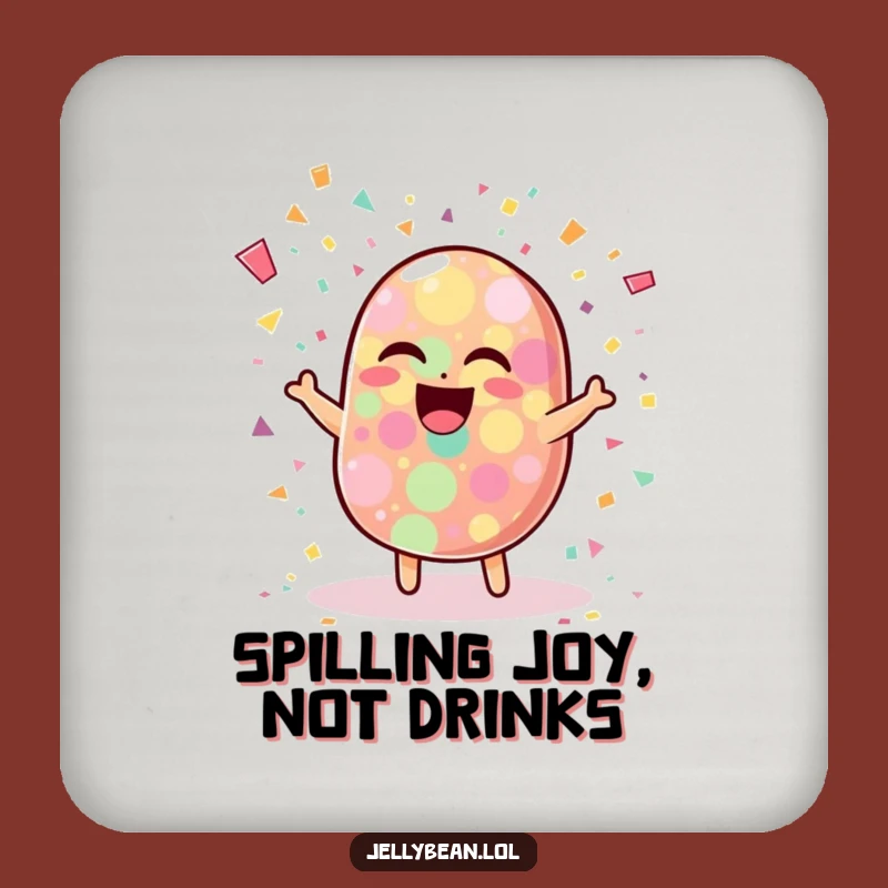 Funny Jelly Bean Confetti Coasters - Set of Hilarious Drink Protectors for Party Fun