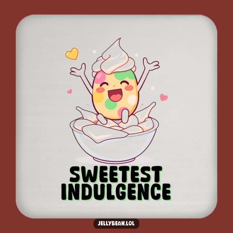 Funny Jelly Bean Cream Leap Coaster: Pure Delight, Perfect Funny Gift