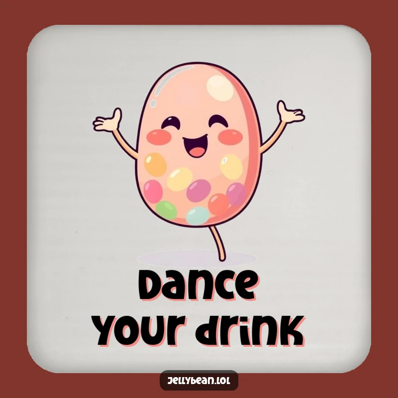 Funny Jelly Bean Dance Coaster: Cheerful Character's Happy Tabletop Gift