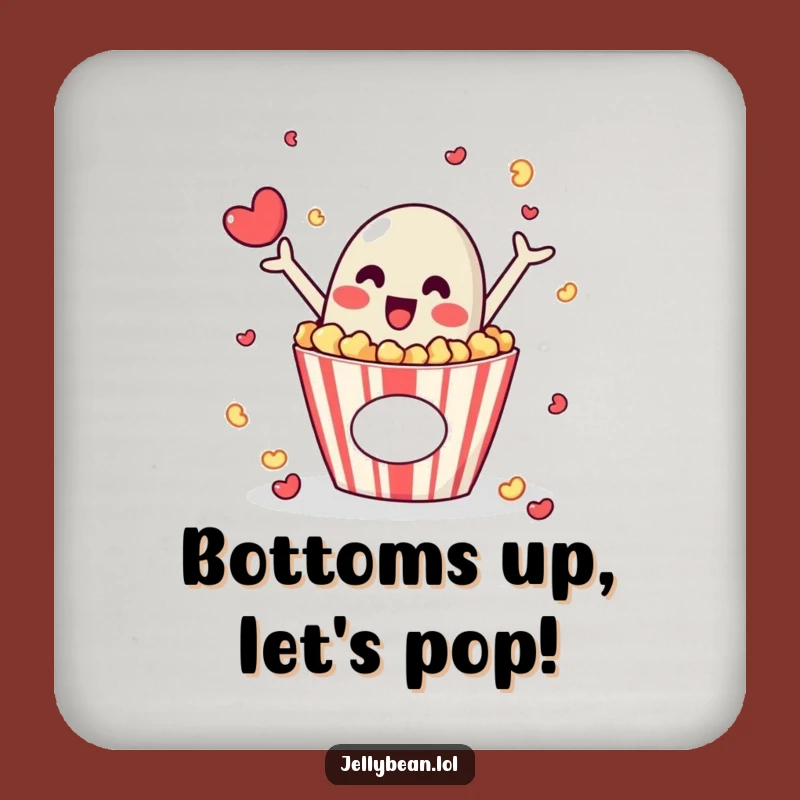 Funny Jelly Bean Popcorn Coaster - Protect Surfaces with Fun