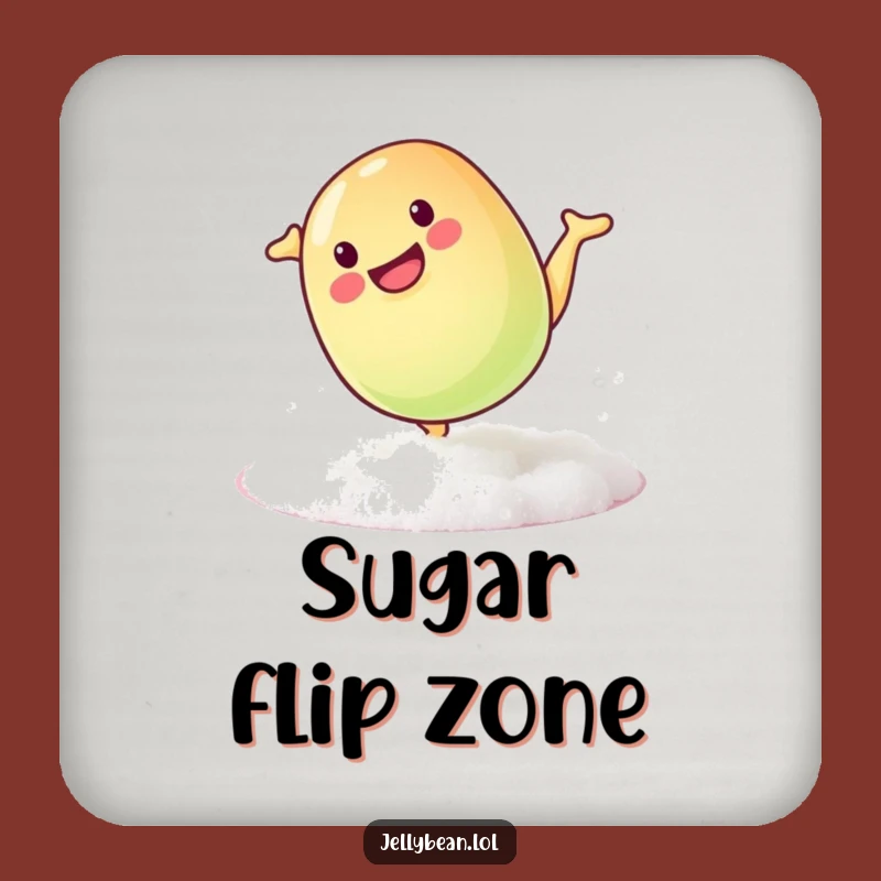 Funny Mischievous Jelly Bean Somersault Coaster: Humorous Playful Candy Accessory Gift