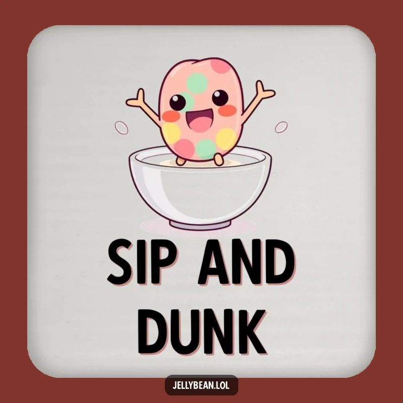 Funny Milk Leap Jelly Bean Coasters: Playful Character Protection, Ideal Funny Gift Set