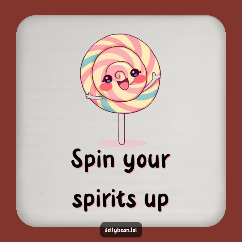 Funny Lollipop Spin Coaster: Joyful Character's Sweet Tabletop Gift