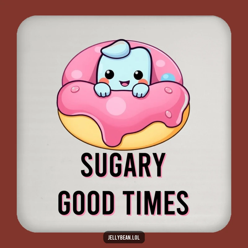 Funny Jelly Bean Donut Coaster Set: Protect Surfaces with Mischief - A Perfect Funny Gift!