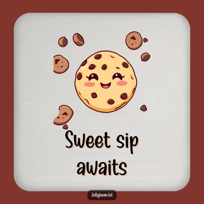 Funny Cookie Drink Coaster: Chocolate Chip Protection, Fun Gift